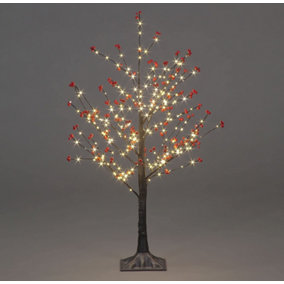 Abaseen 6FT PreLit Brown Twig Tree, Artificial Christmas Tree with 96 Warm White LEDs, Decoration for Wedding, Holiday, Hallowe