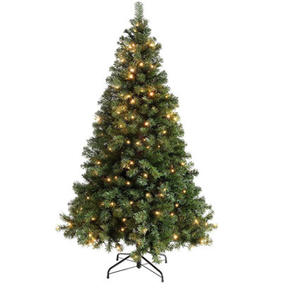 Abaseen 7FT Green Pre-Lit Artificial Christmas Tree 350LEDs Xmas Tree with 1000 Tips Easy Assembly Foldable Reusable Strong Metal