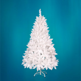 Abaseen 7FT White Artificial Christmas Tree, 1000 Tips Xmas Tree Easy Assembly Foldable Reusable Strong Stand Indoor Outdoor Decor