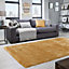 Abaseen 80 x 150 cm, Gold Soft Cosy Shaggy Rugs Modern Area Bedroom Rug Living Room Large Carpet Extra Thick Heavy 5cm Pile