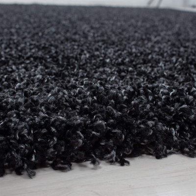 Abaseen 80x150 cm Anthracite Shaggy Rug - Soft Touch Thick Pile Modern Rugs - Washable Area Rugs for Home and Office