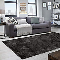 Abaseen 80x150cm Anthracite Cosy Shaggy Rug, Rectangular Extra Soft Touch 5cm Heavy Thick Pile, Modern Area Rugs Living & Bedroom