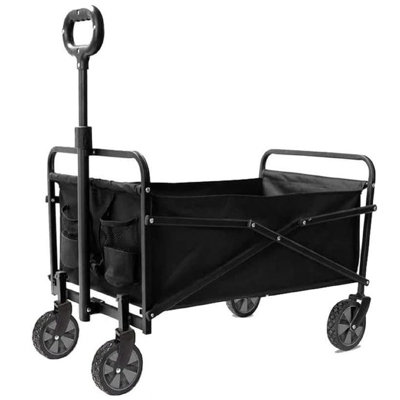 Abaseen Black Foldable Garden Trolley Heavy Duty Folding Cart Trolley