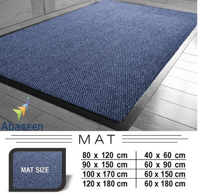 Abaseen Blue 120x180 cm Door Mat Heavy Duty Indoor Outdoor