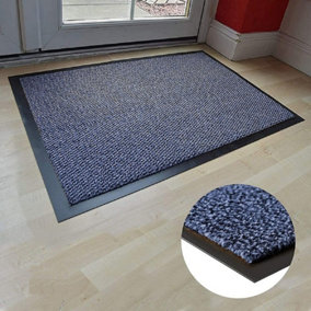 Abaseen Blue 40 X 60cm Dirt Trapper Door Mats, Non Slip Rubber Backed Door Mats Indoor and Outdoor