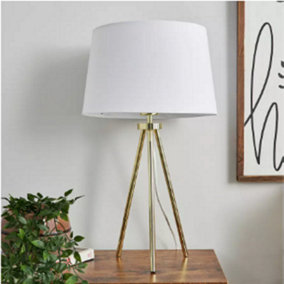 Abaseen Brass Louisa Large Table Lamp - Modern Lamps for Bedroom and Living Room Decor