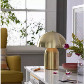 Abaseen Brass Mushroom Steel Table Lamp - Modern Lamp for Bedroom, Living Room and Office