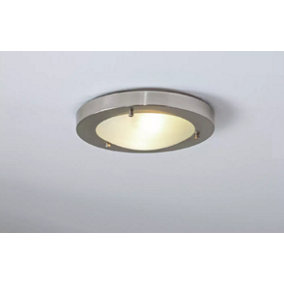 Abaseen Chrome Bathroom Flush to Ceiling Light - Modern LED Flush Mount Ceiling Lamp for Bedroom, Toilet, Porch, Utility Room