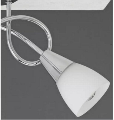 Abaseen Curico 3 Light Glass Opal Ceiling Light - Polished Chrome Ceiling Light with Frosted Glass