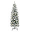 Abaseen Green 6ft Prelit Pencil Slim Snow Tipped Artificial Christmas Tree 170 LEDs, Xmas Tree with 500 Tips