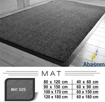 Abaseen Grey 80x140 cm Door Mat Heavy Duty Indoor Outdoor