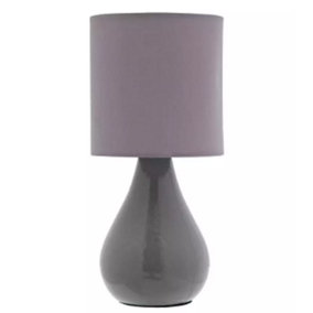 Abaseen Grey Ceramic Table Lamp - Modern Lamps for Home and Office Decor