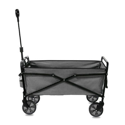 Abaseen Grey Foldable Garden Trolley Heavy Duty Folding Cart Trolley on  Wheels with Adjustable Handle and 80Kg Weight Capacity