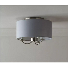 Abaseen Grey Highland Lodge Metal Flush Ceiling Light - Modern Ceiling Lights