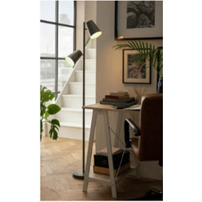 Abaseen Grey Iras Double Head Floor Lamp - Modern Lamps for Home and Office Decor