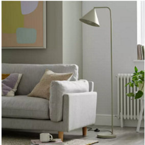 Abaseen Matt Grey Cone Floor Lamp - Adjustable Shade Modern Lamps for Home and Office Decor