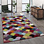 Abaseen Multicolor Rug 60x220cm Indoor Modern Rug Geometric Soft Living Room Rugs