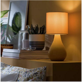 Abaseen Mustard Ceramic Table Lamp - Modern Lamps for Home and Office Decor