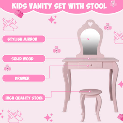 amelia dressing table pink Boahaus Amelia Premium Lighted Makeup Vanity Black