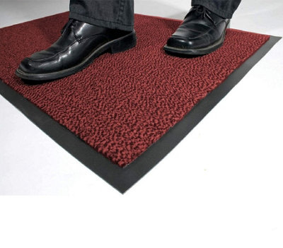 Abaseen Red 40 X 60cm Dirt Trapper Door Mats, Non Slip Rubber Backed Door Mats Indoor and Outdoor