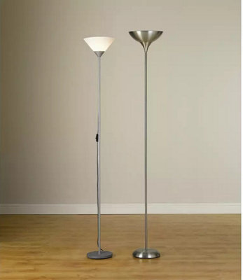 Abaseen Silver Elegance Uplighter Floor Lamp - Modern Corner Lighting