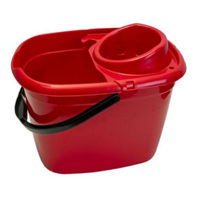 Abbey 12 litre plastic socket mop bucket (Red)