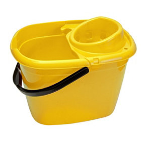 Abbey 12 litre plastic socket mop bucket (Yellow)