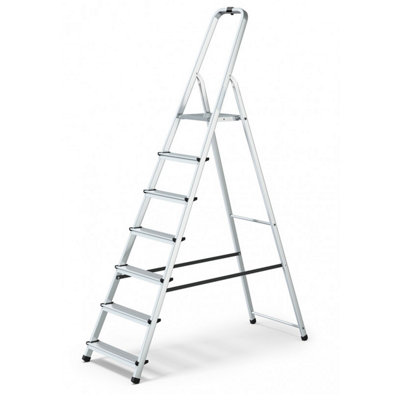 Abbey Aluminium Platform Step Ladder - 7 Tread | DIY at B&Q