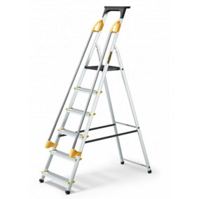 Abbey Aluminium Safety Platform Step Ladders - 6 Tread