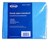 Abbey Disposable J Cloths Non Woven Wipes Packet of 50 (Blue)