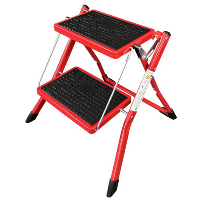 Abbey Easy Reach Step Stool - 2 Tread in Red