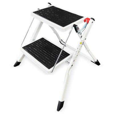 Abbey Easy Reach Step Stool - 2 Tread in White