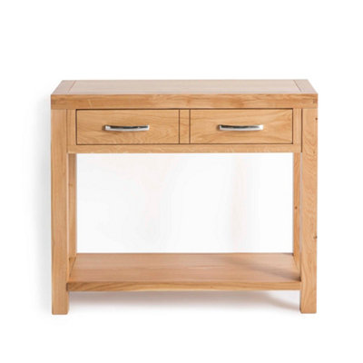 Abbey Light Oak Telephone Table with Drawer - By Roseland Furniture