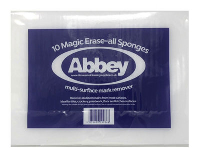 Abbey Magic Eraser Sponges for Stain & Mark Removal, Pack of 10