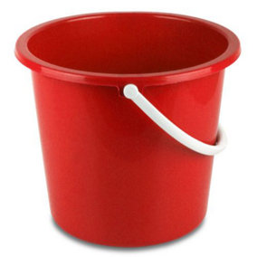 Abbey Round Plastic Homeware Bucket -Red