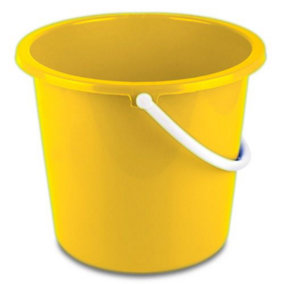 Abbey Round Plastic Homeware Bucket -Yellow