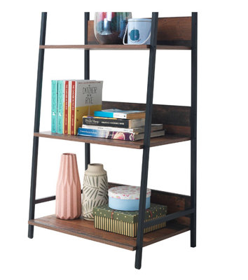 Abbey Rustic Industrial Filling Cabinet Bookcase 4 Tier Shelving