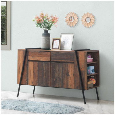 Abbey Sideboard 2 Doors 2 Drawers Storage Cabinet Cupboard Rustic Industrial