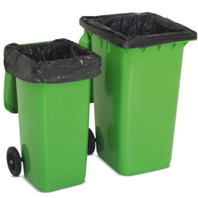 Abbey Wheelie Bin Liners x 100, 240 Litre Capacity Black Bin Bags