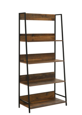 Abbey Wide Rustic Industrial Filling Cabinet Bookcase 4 Tier Shelving