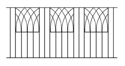 ABBI Metal Garden Fence Panel 1830mm GAP x 812mm High ABZP01