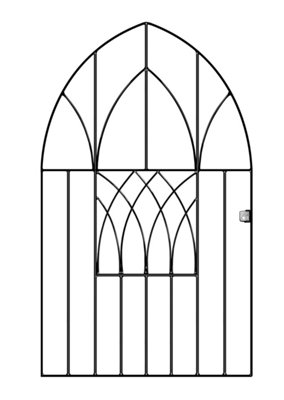 ABBI Metal Low Bow Top Garden Gate 838mm GAP x 1181mm High ABZP52