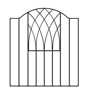 ABBI Metal Low Bow Top Garden Gate 955mm GAP x 942mm High VESC