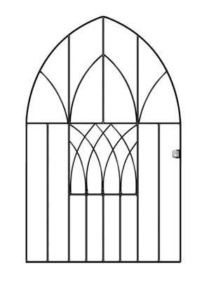 ABBI Metal Low Bow Top Garden Gate 991mm GAP x 1378mm High ABZP53