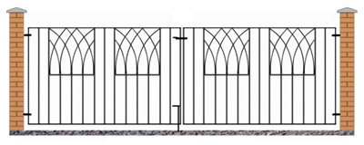 ABBI Metal Scroll Driveway Gate 2413mm GAP x 812mm High ABZP10
