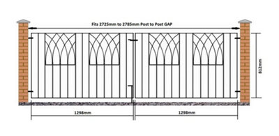 ABBI Metal Scroll Driveway Gate 2755mm GAP x 812mm High ABZP11