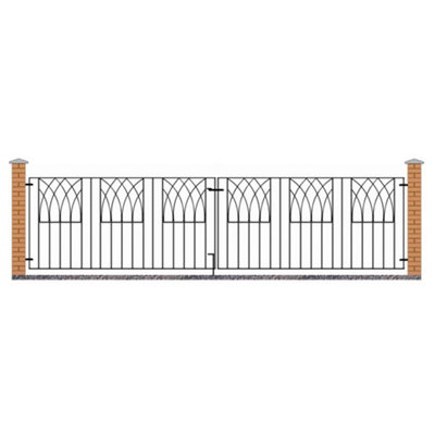 ABBI Metal Scroll Driveway Gate 3530mm GAP x 812mm High ABZP14