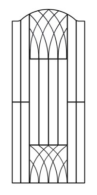 ABBI Metal Tall Bow Top Garden Gate 880mm GAP x 1798mm High VETB