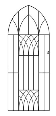 ABBI Metal Tall Bow Top Garden Gate 914mm GAP x 1950mm High ABZP42