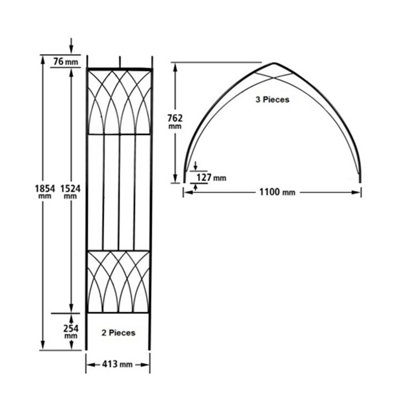 ABBI Modern Metal Rose Arch Arbour 1100mm Wide x 2286mm High ARA43 - 3